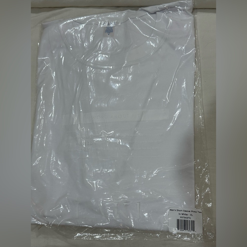 Lake Pajamas White Pima T Shirt - XL
